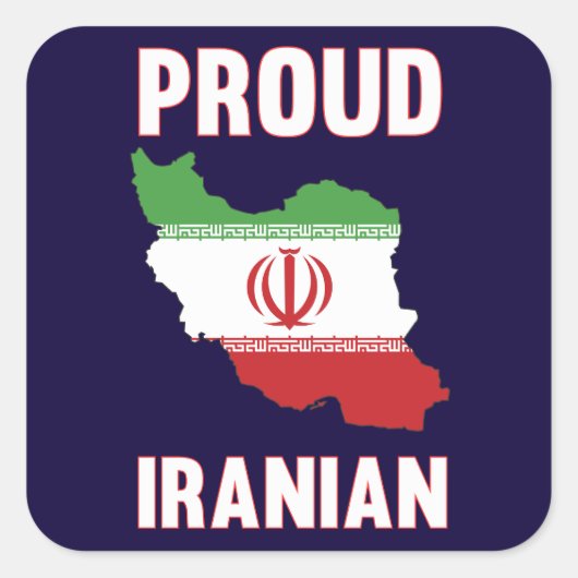 Iran Trots Iraanse vlagkaart Pride Vierkante Sticker (Voorkant)