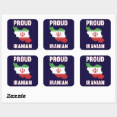 Iran Trots Iraanse vlagkaart Pride Vierkante Sticker (Vel)