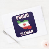 Iran Trots Iraanse vlagkaart Pride Vierkante Sticker (Envelop)