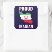 Iran Trots Iraanse vlagkaart Pride Vierkante Sticker (Tas)