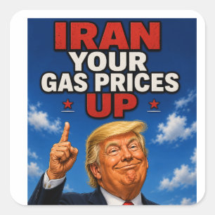 Iran, uw gasprijzen omhoog! vierkante sticker