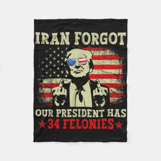 Iran vergat dat de president 34 misdrijven heeft v fleece deken (Voorkant)