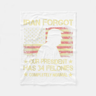 Iran Vergat President Heeft 34 Misdrijven Vintage  Fleece Deken