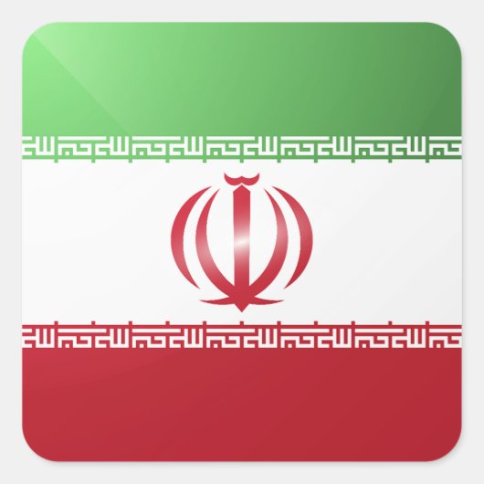 Iran vierkante glossy vlag sticker (Voorkant)