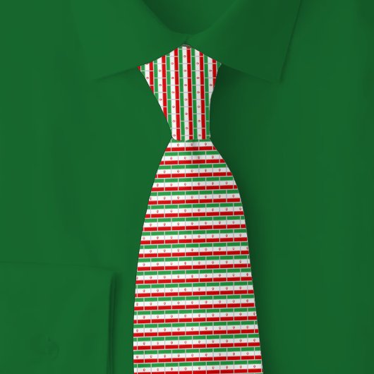 Iran Vlag Baksteenpatroon Stropdas