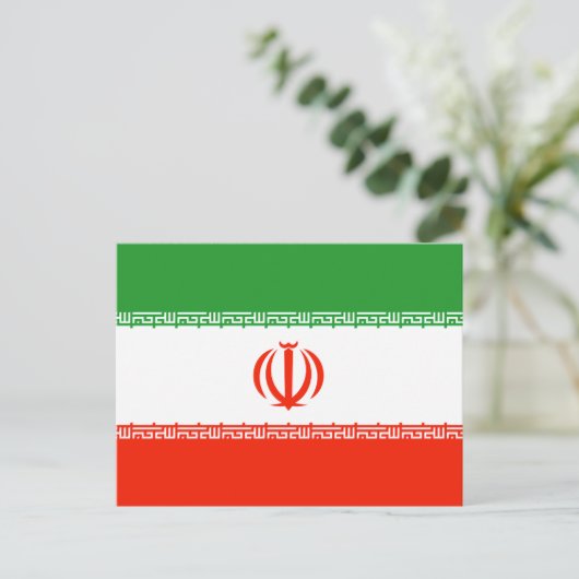 Iran vlag briefkaart (Staand voorkant)