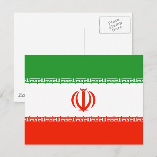 Iran vlag briefkaart (Voorkant / Achterkant)