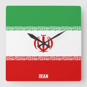 Iran vlag Dazzling Patriotic Vierkante Klok