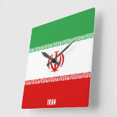 Iran vlag Dazzling Patriotic Vierkante Klok (Hoek)