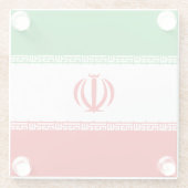 Iran vlag glazen onderzetter (Achterkant)