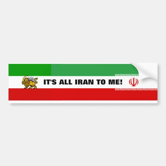 Iran vlag: "Het is allemaal Iran voor mij" Bumpersticker (Voorkant)