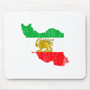 Iran Vlag Kaart Leeuw Perzisch Grafisch Kunst Muismat