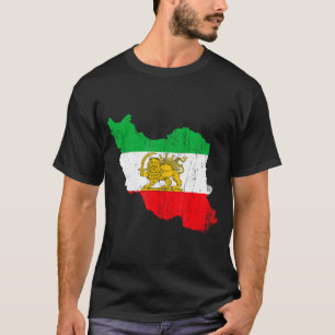 Iran Vlag Kaart Leeuw Perzisch T-shirt