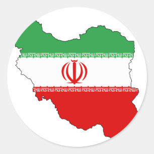 Iran vlag kaart ronde sticker