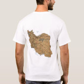 Iran Vlag + Kaart + Tekst T-shirt (Achterkant)