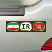 Iran Vlag Landkaart Code Bumpersticker (Op auto)