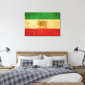 Iran Vlag Leeuw en zon sjah van Iran Vlag Canvas Afdruk (Insitu (Slaapkamer))