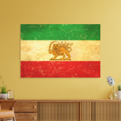 Iran Vlag Leeuw en zon sjah van Iran Vlag Canvas Afdruk (Insitu (Woonkamer))