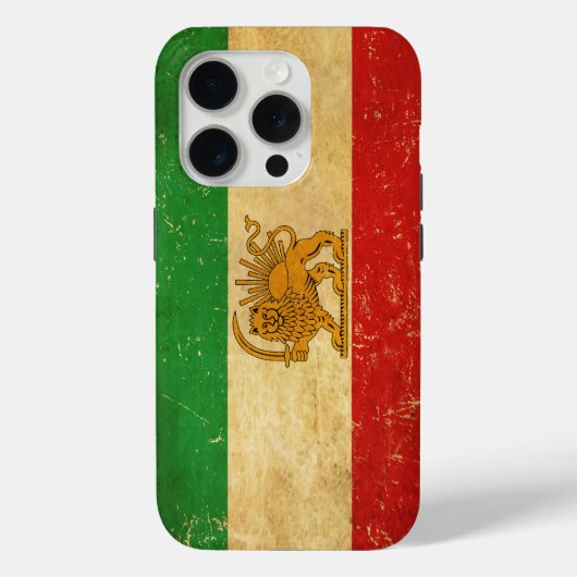 Iran Vlag Leeuw en zon sjah van Iran Vlag Case-Mate iPhone Case (Achterkant)