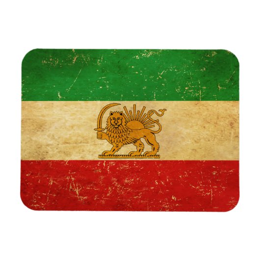 Iran Vlag Leeuw en zon sjah van Iran Vlag Magneet (Horizontaal)