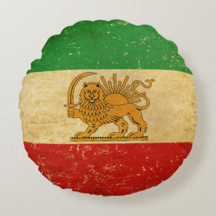 Iran Vlag Leeuw en zon sjah van Iran Vlag Rond Kussen