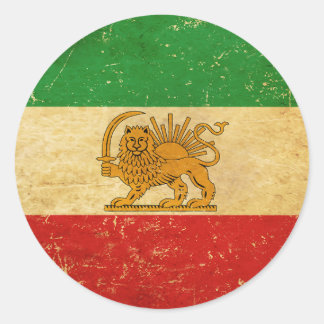 Iran Vlag Leeuw en zon sjah van Iran Vlag Ronde Sticker