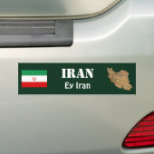 Iran vlag + Map Bumpersticker (Op auto)