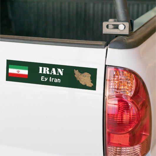 Iran vlag + Map Bumpersticker (Op Truck)