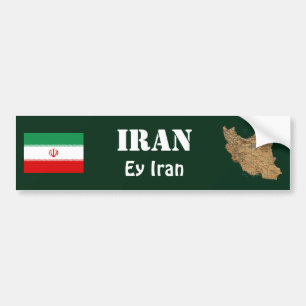 Iran vlag + Map Bumpersticker