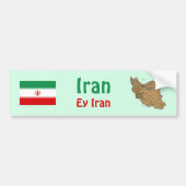 Iran vlag + Map Bumpersticker (Voorkant)