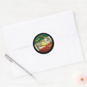 Iran vlag met leeuw en kroon ronde sticker (Envelop)