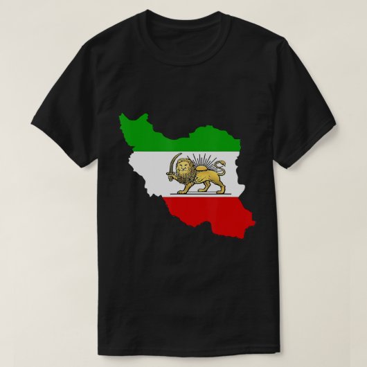 Iran vlag met leeuw en zonnesymbool Rostam Iran T-shirt (Design voorkant)