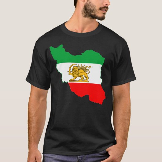 Iran-vlag met Lion Logo T-shirt (Voorkant)