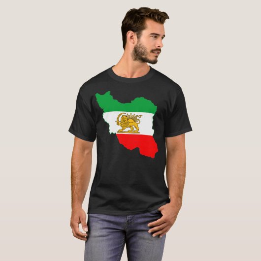 Iran-vlag met Lion Logo T-shirt (Voorkant volledig)