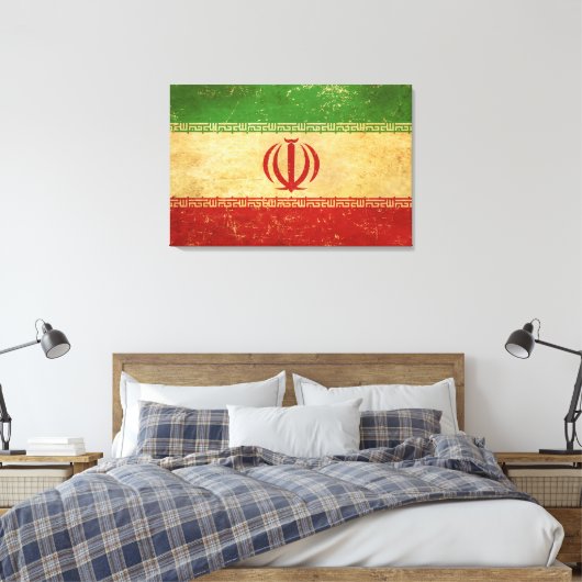 Iran vlag  ontwerp canvas afdruk (Insitu (Slaapkamer))