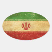 Iran vlag  ontwerp ovale sticker (Voorkant)