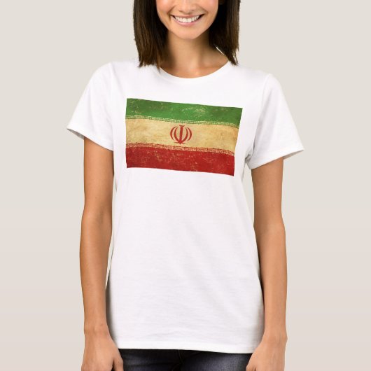 Iran Vlag Ontwerp Vrouwen Wit T-shirt (Voorkant)