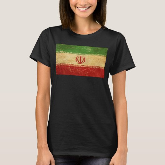 Iran Vlag  Ontwerp Vrouwen Zwart T-shirt (Voorkant)
