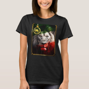 Iran vlag op leeuw met een gouden leeuw Pahlavi T-shirt
