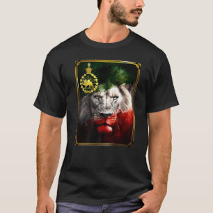 Iran vlag op leeuwenkop met een gouden leeuw Pahla T-shirt
