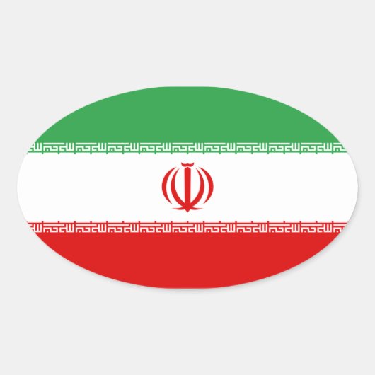 Iran Vlag Ovale Sticker (Voorkant)
