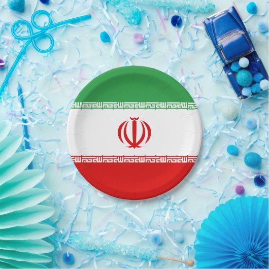 Iran vlag papieren bordje (Feest)