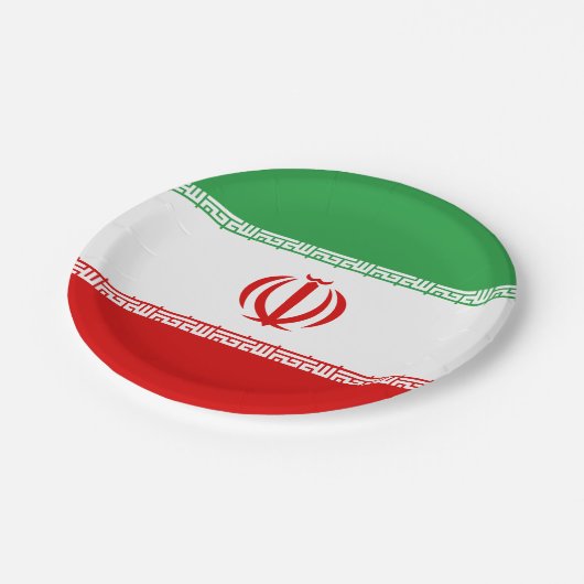 Iran vlag papieren bordje (Gekanteld)