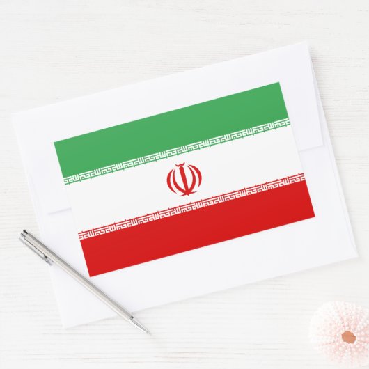 Iran vlag rechthoekige sticker (Envelop)