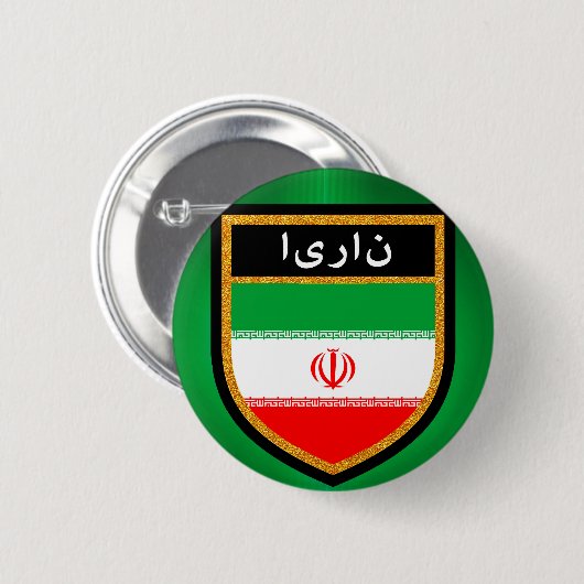 Iran vlag ronde button 5,7 cm (Voorkant /achterkant)