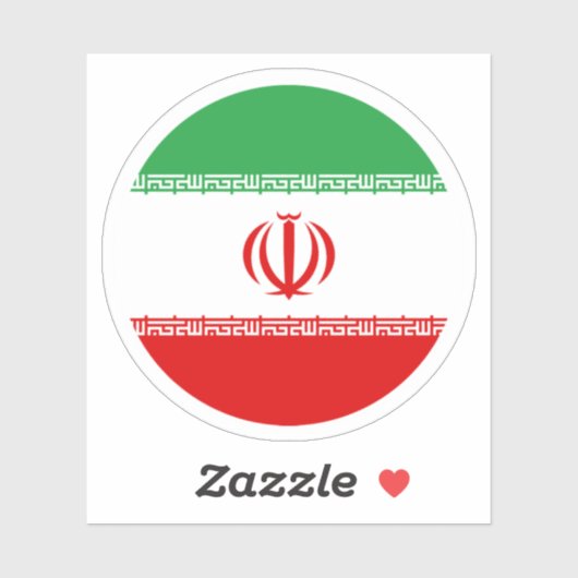 Iran Vlag Ronde Sticker (Vel)
