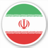 Iran Vlag Ronde Sticker (Voorkant)