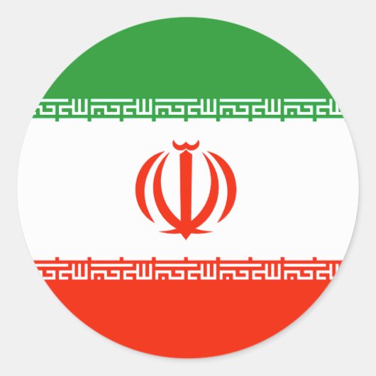 Iran vlag ronde sticker (Voorkant)