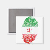 Iran Vlag Vingerprint Land Pride Identiteit Magneet (Voorkant / Achterkant)