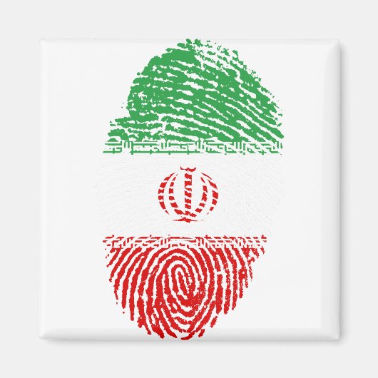 Iran Vlag Vingerprint Land Pride Identiteit Magneet (Voorkant)